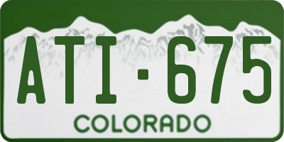 CO license plate ATI675