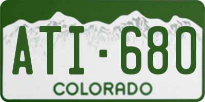 CO license plate ATI680