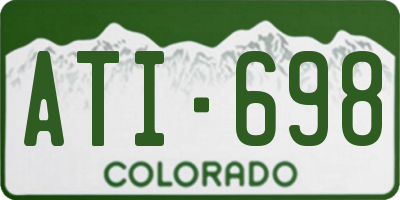 CO license plate ATI698