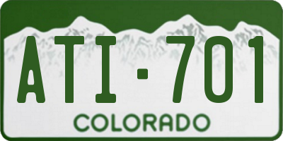 CO license plate ATI701