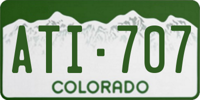 CO license plate ATI707