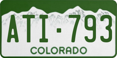 CO license plate ATI793