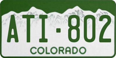 CO license plate ATI802