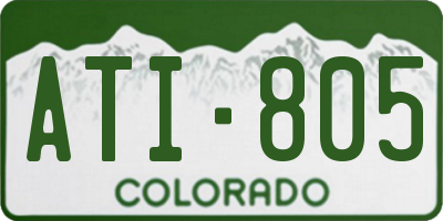 CO license plate ATI805
