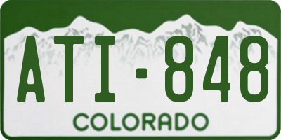 CO license plate ATI848