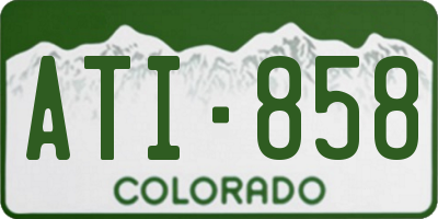 CO license plate ATI858