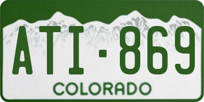 CO license plate ATI869