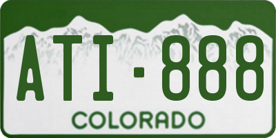 CO license plate ATI888