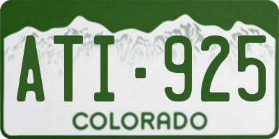 CO license plate ATI925