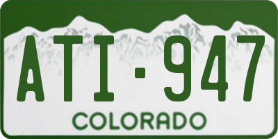 CO license plate ATI947
