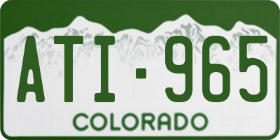 CO license plate ATI965
