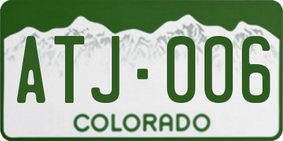 CO license plate ATJ006