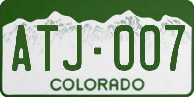 CO license plate ATJ007