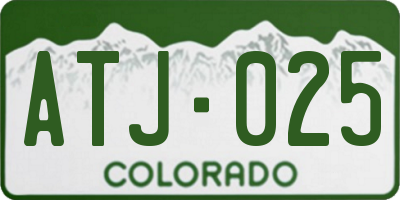 CO license plate ATJ025