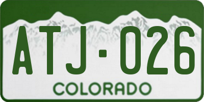 CO license plate ATJ026