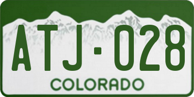 CO license plate ATJ028