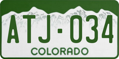 CO license plate ATJ034