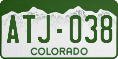 CO license plate ATJ038