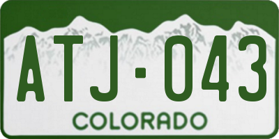 CO license plate ATJ043