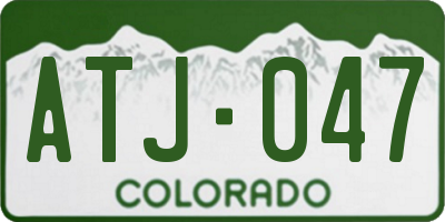 CO license plate ATJ047