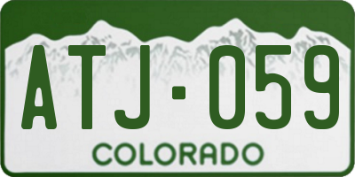 CO license plate ATJ059