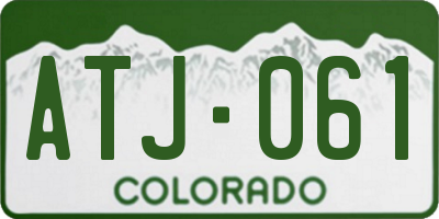 CO license plate ATJ061
