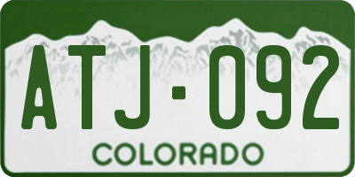 CO license plate ATJ092