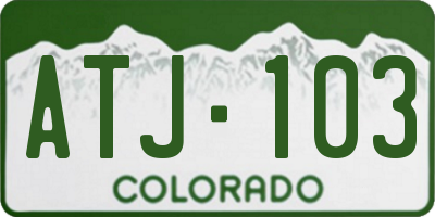 CO license plate ATJ103