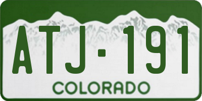 CO license plate ATJ191