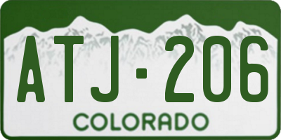 CO license plate ATJ206