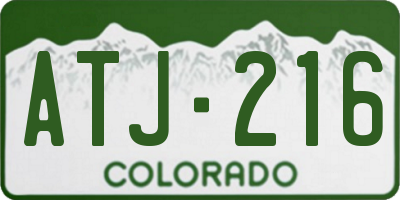 CO license plate ATJ216