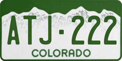 CO license plate ATJ222