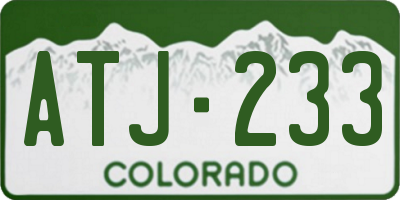 CO license plate ATJ233