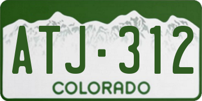 CO license plate ATJ312