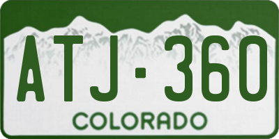 CO license plate ATJ360