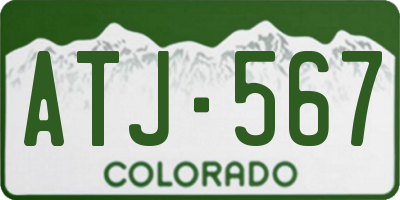 CO license plate ATJ567