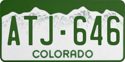 CO license plate ATJ646