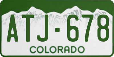 CO license plate ATJ678