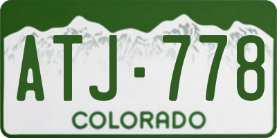 CO license plate ATJ778