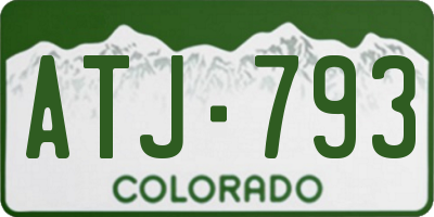 CO license plate ATJ793