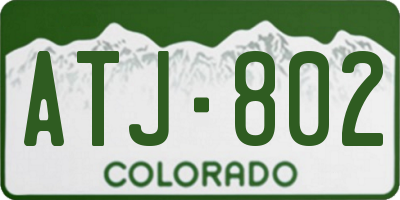 CO license plate ATJ802