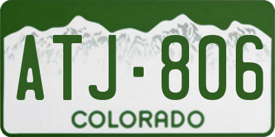 CO license plate ATJ806