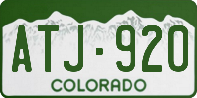 CO license plate ATJ920