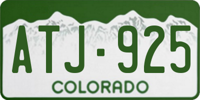 CO license plate ATJ925