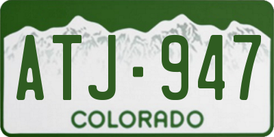 CO license plate ATJ947