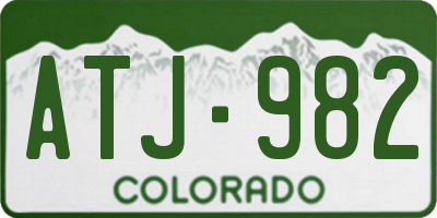CO license plate ATJ982