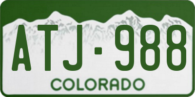 CO license plate ATJ988