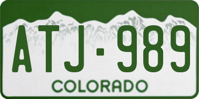 CO license plate ATJ989