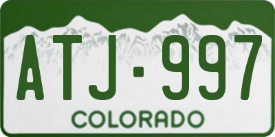 CO license plate ATJ997