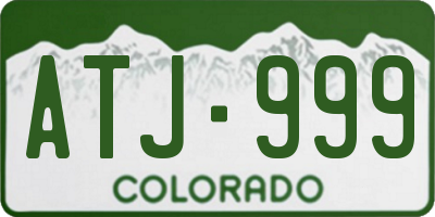 CO license plate ATJ999